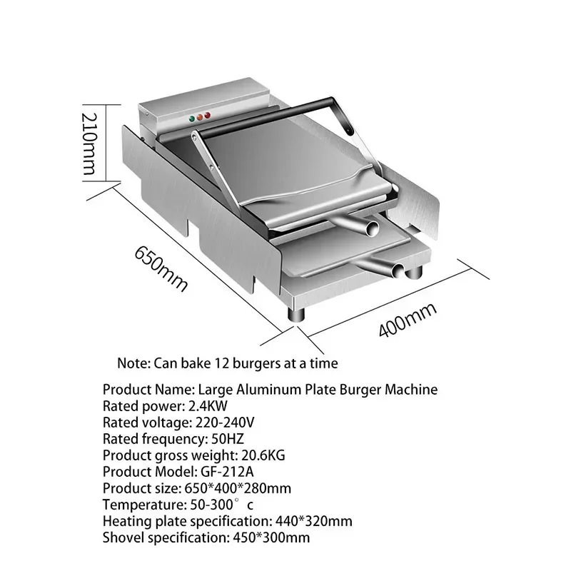 New Hamburger Machine small bread embryo heating machine baking bag baking machine automatic hamburger equipment