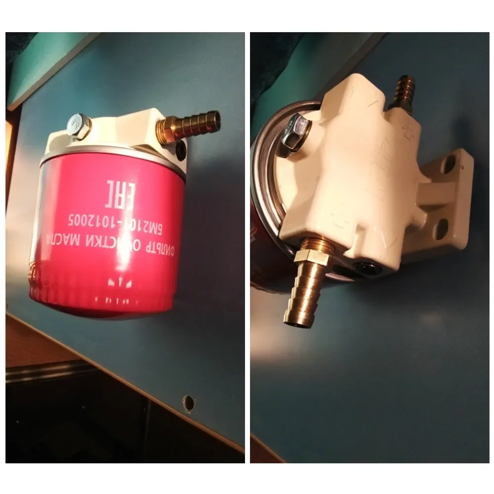 Fuel Filter R12T Fuel Filter Base with 2 Fittings 2 Plugs for 120AT S3240 W712/75 OP 570 Oil Filter