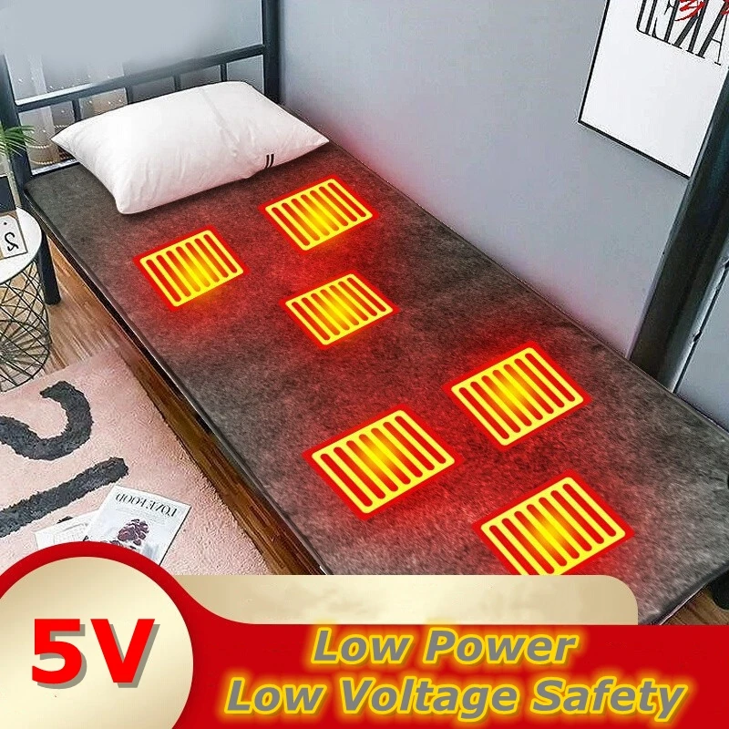 DC 5V 6Area Heated Mats Plush Electric Blanket USB Outdoor Camping Sleeping  Mattress Heated Mat Thermal Pad Heating Sleeping Pad - AliExpress
