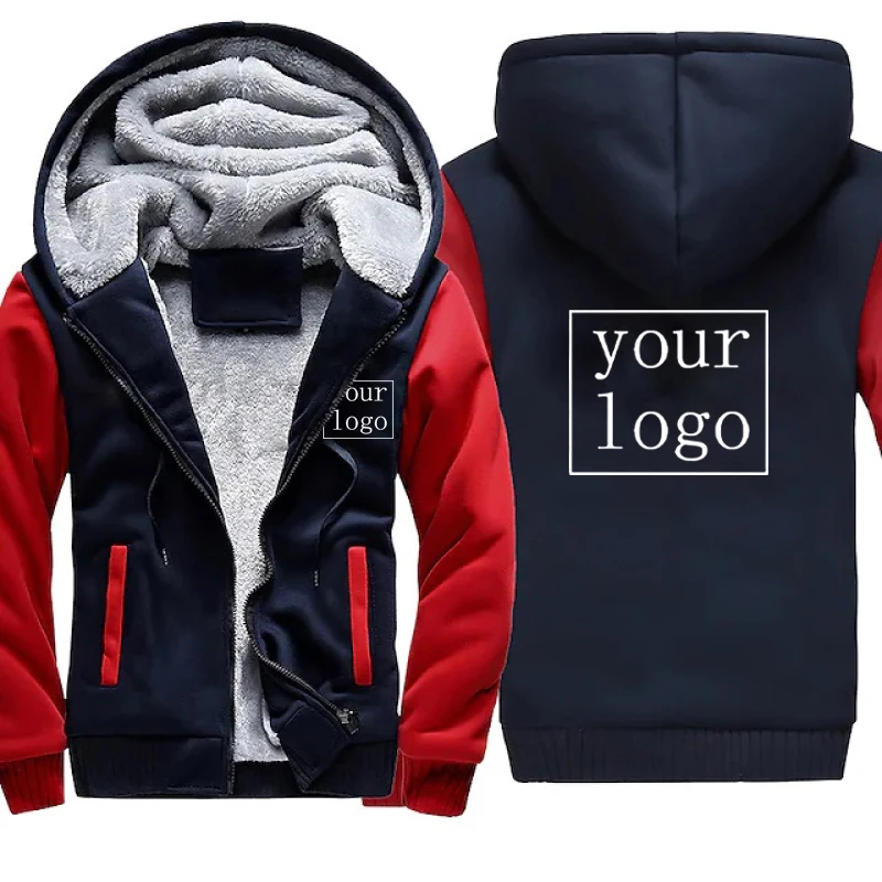 New Custom Printed Hoodies Men's Autumn Warm Coats Casual Cotton Mens Jackets and Coats Bomber Sportswear