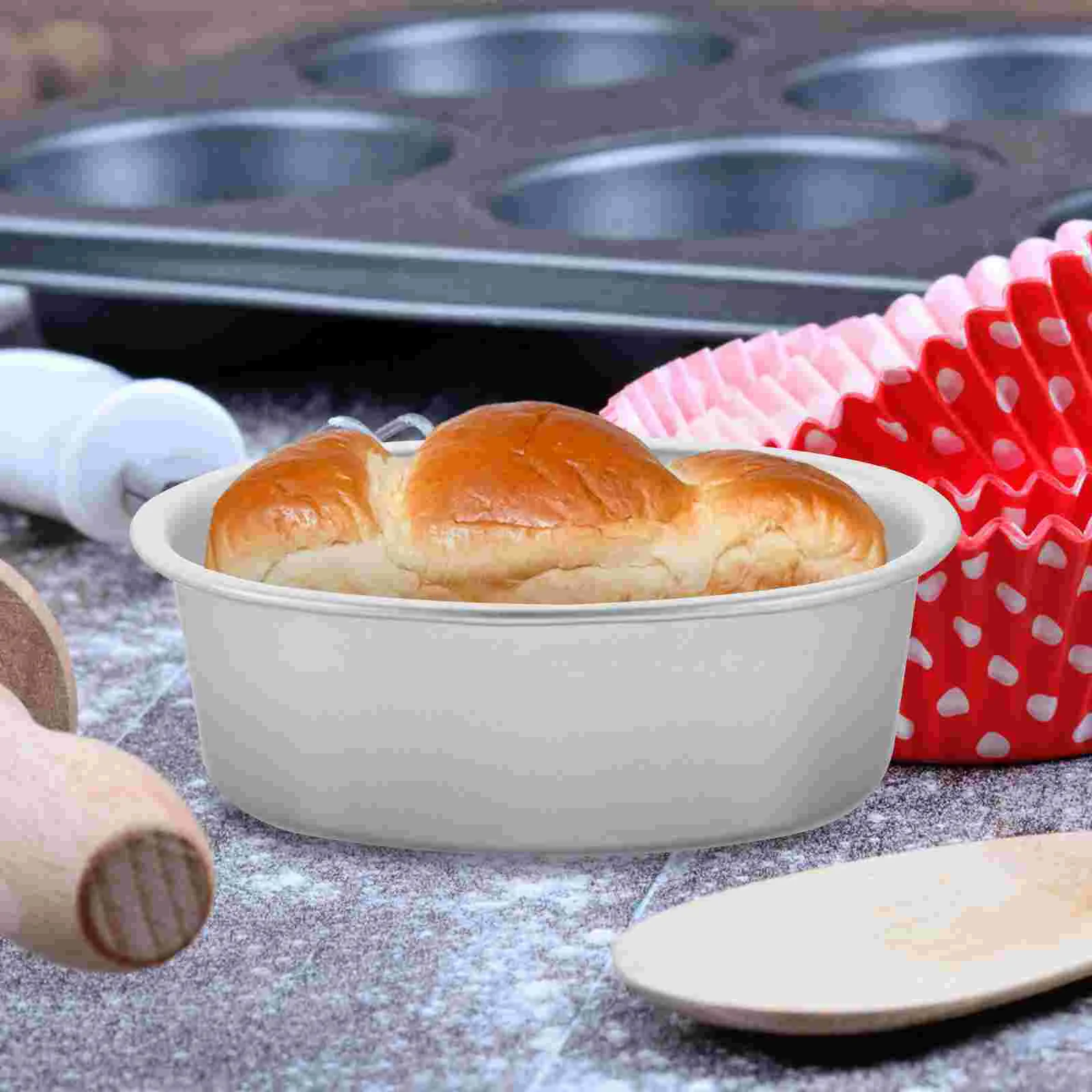 4 Pcs Molds Baking Non-stick Metal Cake Pan Pastry Oval DIY