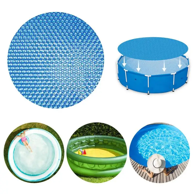thumbnail image 2 of Round Swimming Pool Cover Waterproof Dustproof Above Ground Pool Protector With Rope For 6ft 8ft Pools Black 2 of 14