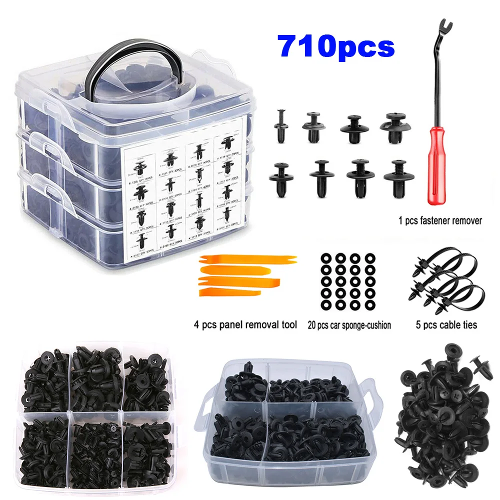 Car Fastener Clips Auto Body Push Retainer Pin Rivet Set Bumper Door