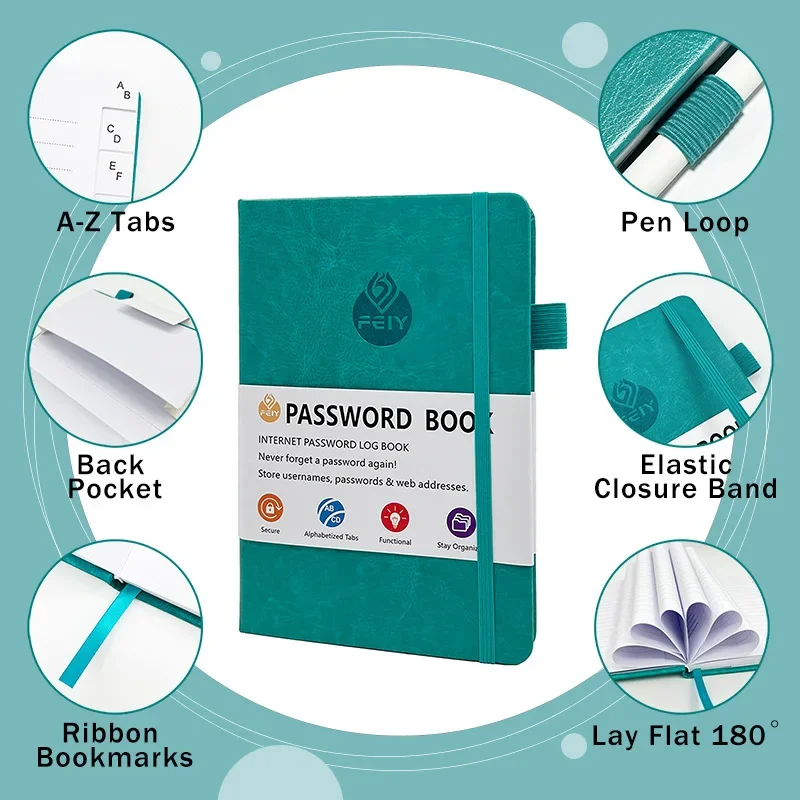 Creative minimalist password book English address phone book cross-border supply record holiday B6 notebook