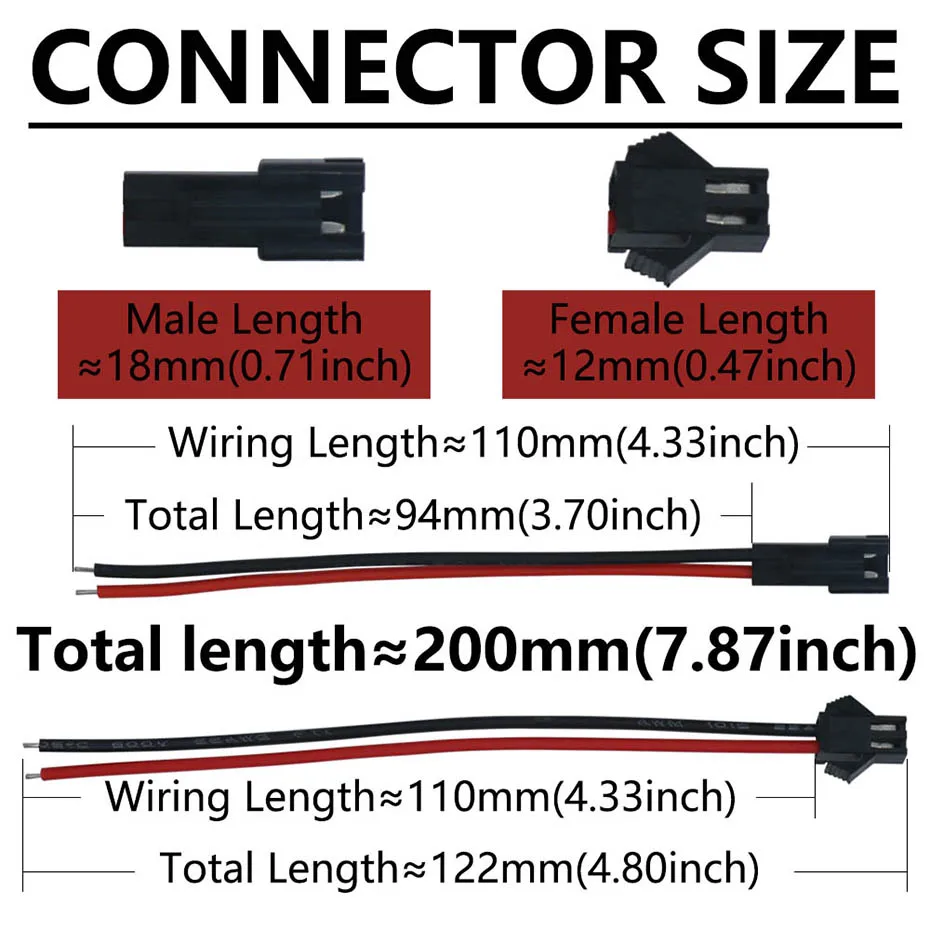 10 Pairs 2 Pin Steckdose Männlich Zu Weiblich Draht Stecker LED Streifen Lampe Fahrer Anschlüsse Kabel Schnell Adapter SM Terminal Linie – Detail 5