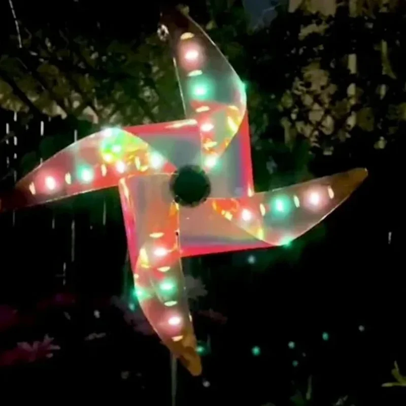 Garden Solar Windmill Light Solar Windmill Colourful Lawn Lamp Outdoor Garden Waterproof LED Light Decoration