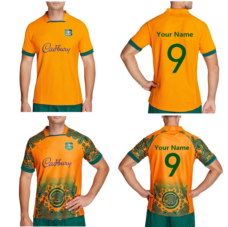 Camiseta de RUGBY de los indios de Australia, ropa de entrenamiento nombre y número personalizados, color dorado, 2022, 2023|Camisetas de rugby| - AliExpress