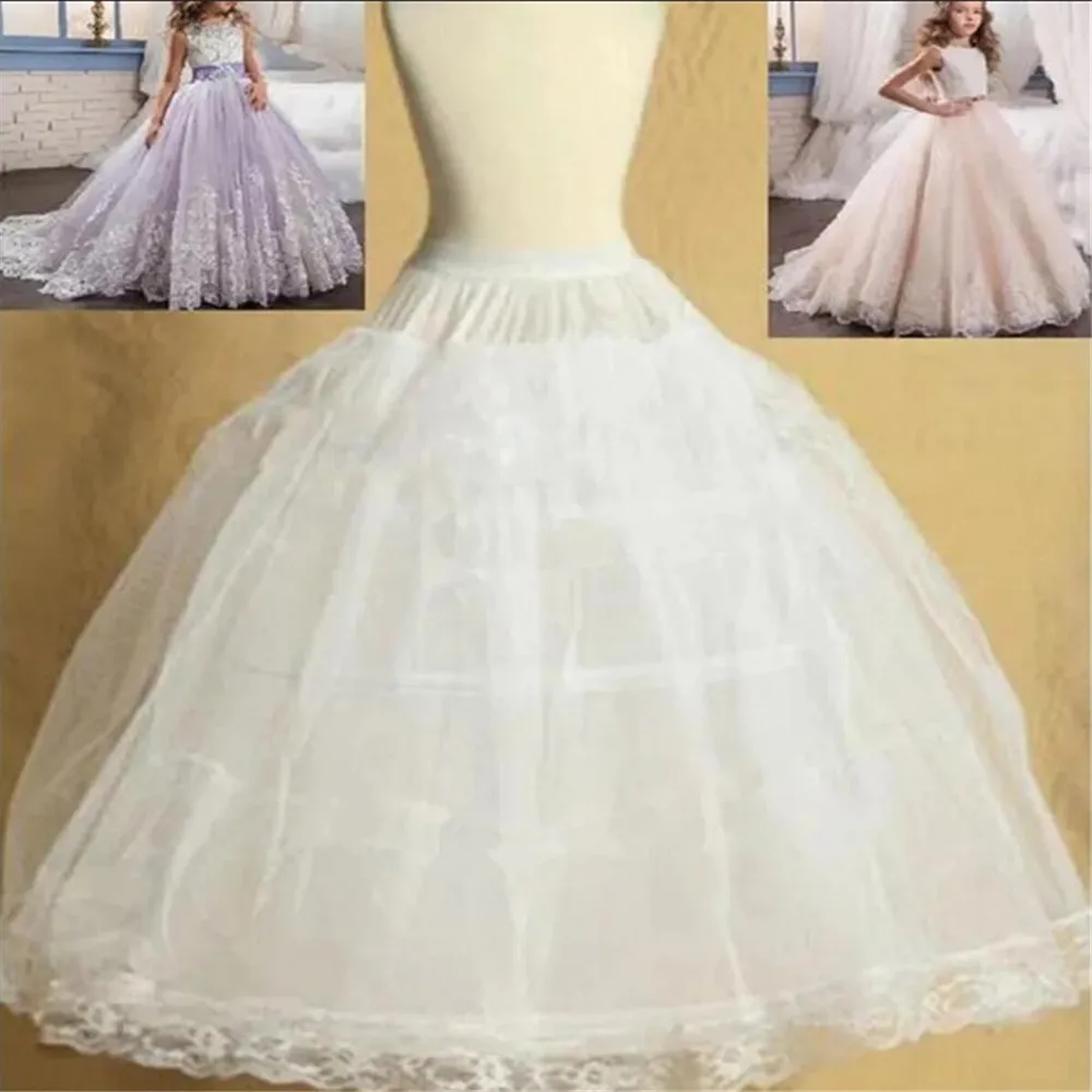 Kids Petticoats for Flower Girls Dresses Little Crinoline 3 Hoop Skirt Petticoat Lolita Underskirt