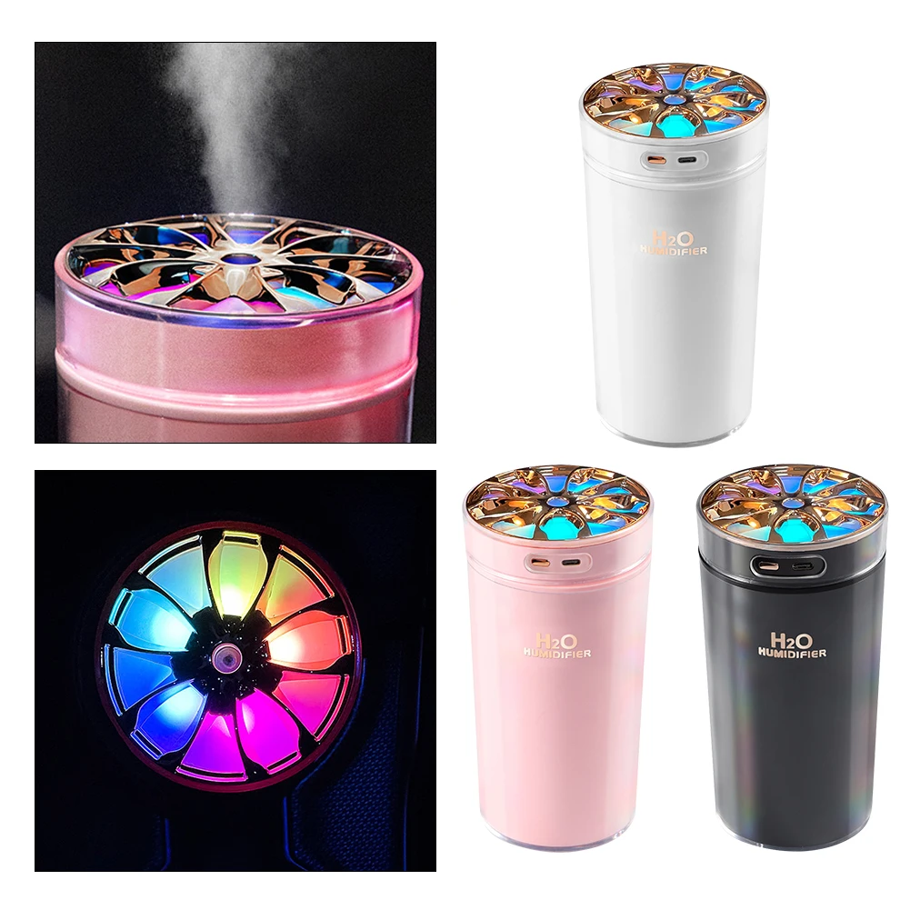 Car Aromatherapy Diffuser USB Powered Car Air Freshener Colorful Night Light 300ml Mini Mist Humidifier Timer for Office Bedroom