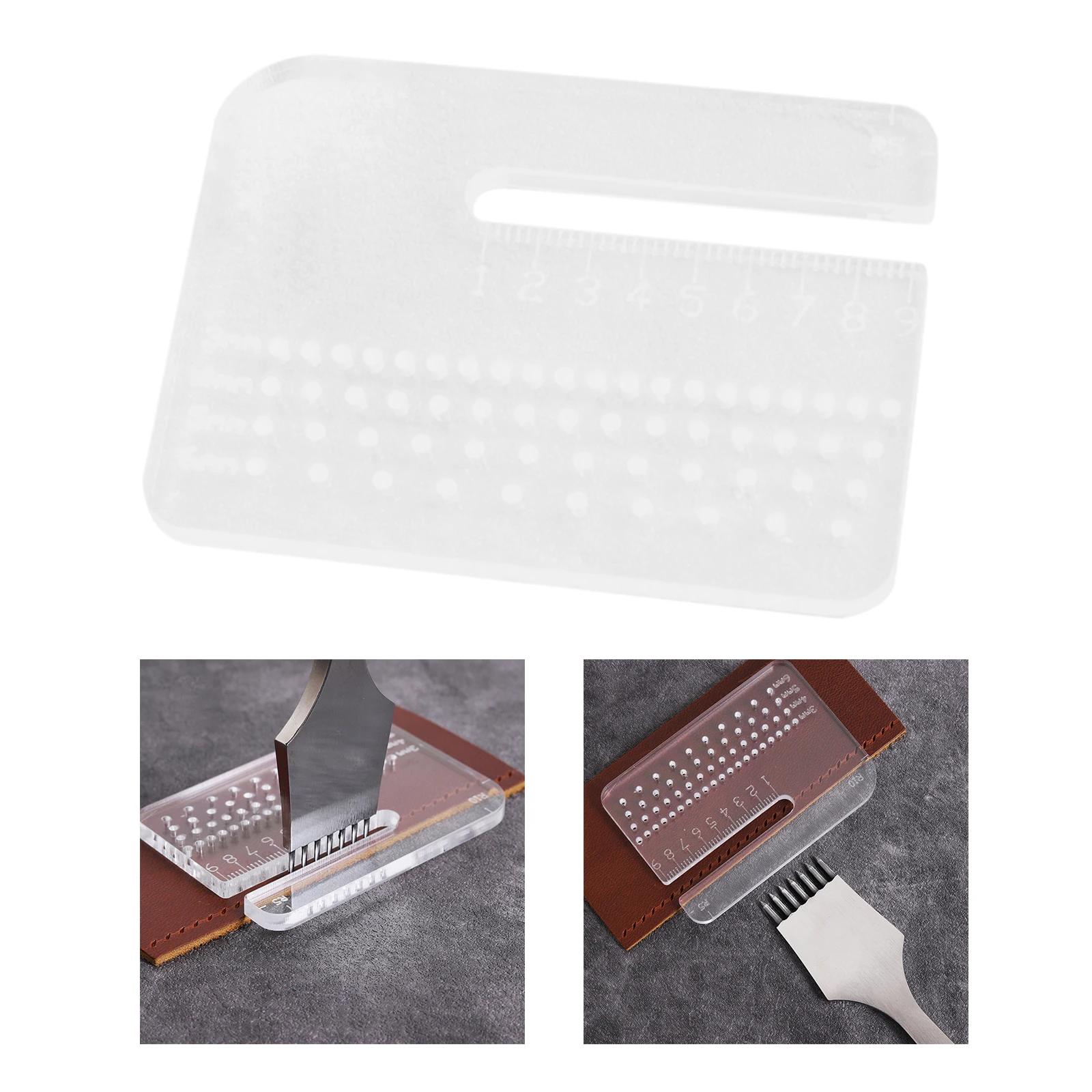 Leather Punching Ruler Auxiliary Rounded Hole Punching Marking Equipment