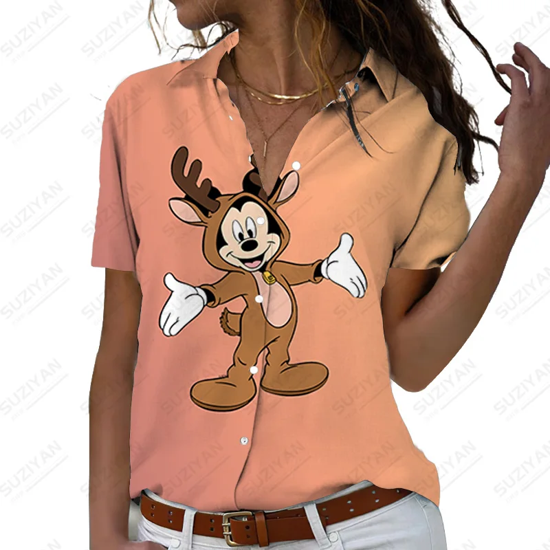 

Print Long Sleeve Temperament Casual Top Short Sleeve Casual Street Shirt Blouses Elegant Women Shirt Fashion Loose Shirt