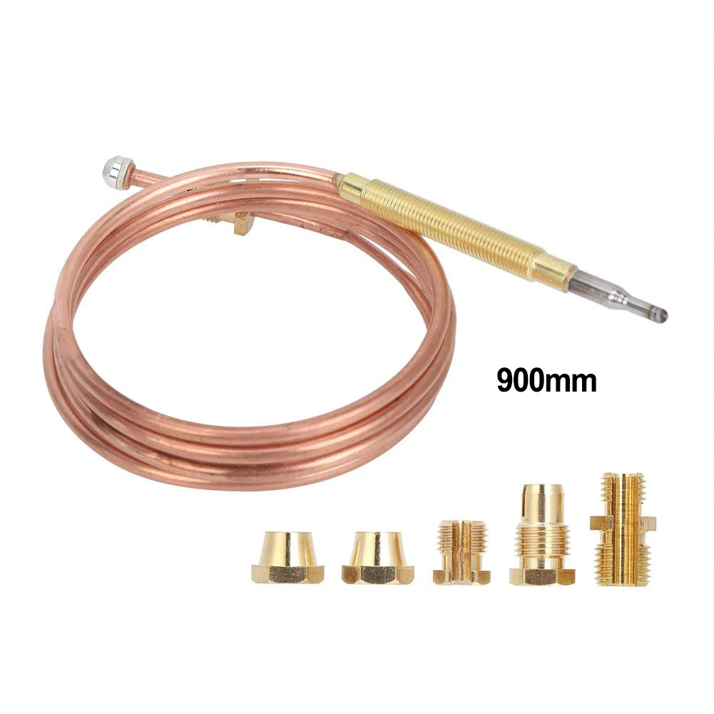 Burner Thermocouple Universal Kit 900mm 1500mm Gas Oven Range Fryer Temperature Probe Thermocouple Valve With 5 Nuts gas thermocouple valve