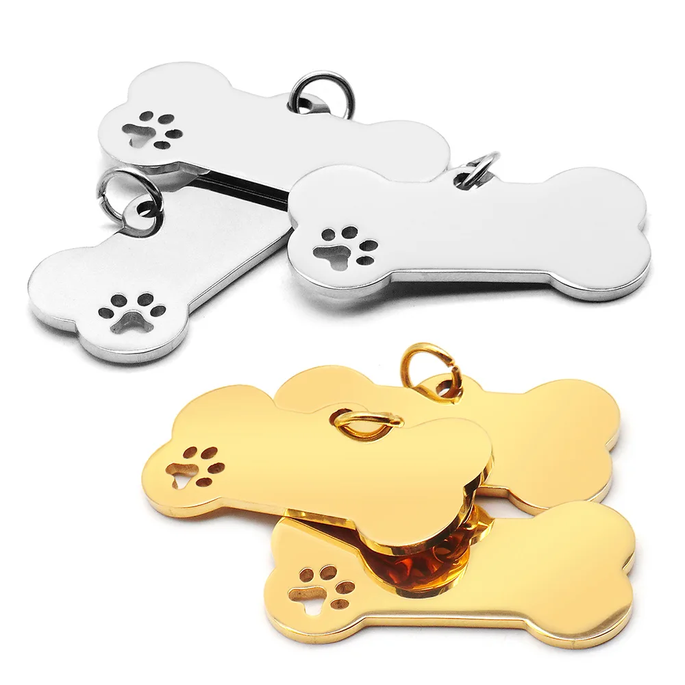 100pcs-stainless-steel-bone-pet-id-tag-pet-cat-dog-paw-collar-accessories-decoration-engraving-collarsdog-multi-function-plate