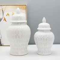 Nordic White flower vase Home Living Room Decoration Ceramic General Jar Tea Seal Jar Ceramic Storage Jar home decoration 1