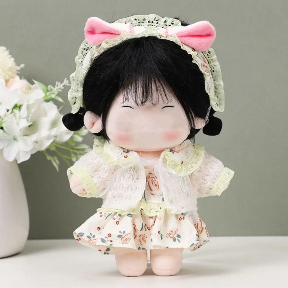 인형 옷 인형 액세서리, 여러 가지 빛깔의 미니어처 원피스 세트 로리타 나비매듭 코스프레 셔츠 교정기 세트, 코튼 인형 인형, 20cm
