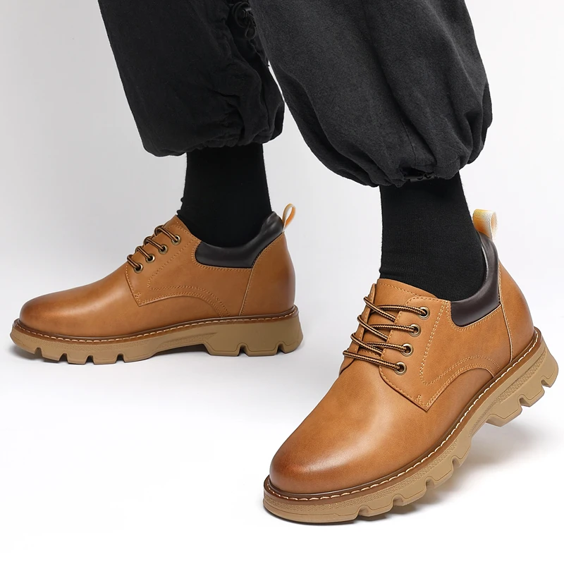 Scarpe Eleganti Rialzate Invisibili Uomo – Oxford Traspiranti – Aumento 6,8 Cm – Nero 42.5 EU