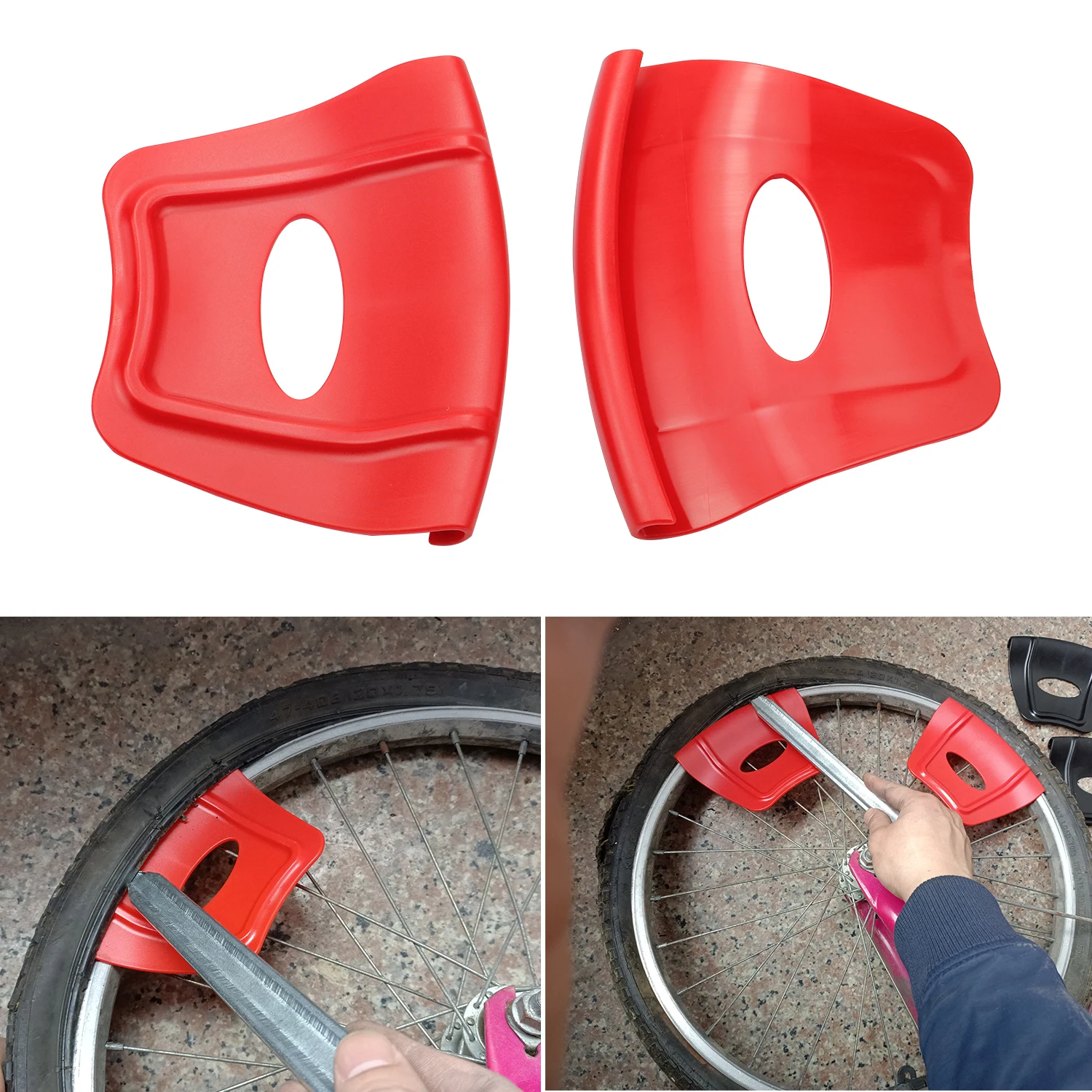 

BOLAXIN 2PCS Rim Protectors Rim Shields Guards, Wheel and Tire Tool for ATV Quad Motorcycle Tyre Tire Installation (Red)