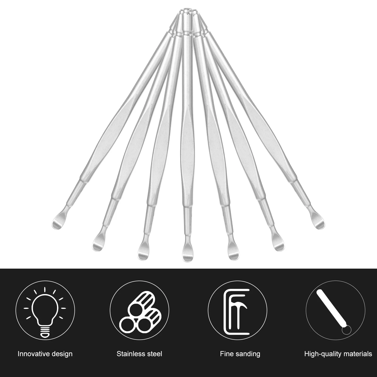 12 Pcs Stainless Steel Ear Spoon Cleaner Wax Earwax Picker Tools Kit Removal 6