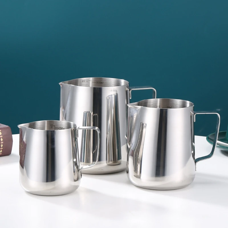 Description Picture 5 of item100/350/600ml Milk Jugs Fashion Stainless Steel Milk Craft Milk Frothing Pitcher Coffee Latte Frothing Art Jug Pitcher Mug Cup
