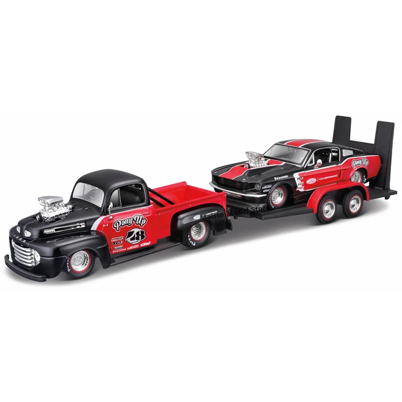 Maisto 1:24 1948 Ford F1 Pickup 1967 Ford Mustang Gt Die-Cast Precision Model Car Model Collection Gift