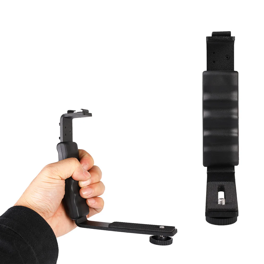 Gimbal L Bracket Stand Side Handle Grip Cold Shoe 1/4'' Screw for