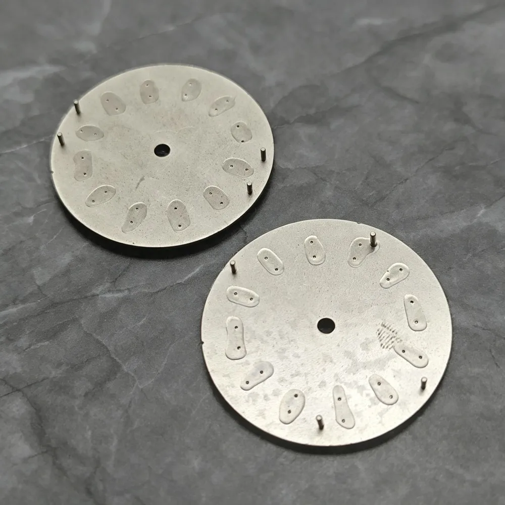 트라이포드 369 R 다이얼 28.5mm GBW9 블루 야광 시계 다이얼 핸즈 세트 NH35 8215 2813 무브먼트용 로고 트라이포드 포함 시계 액세서리