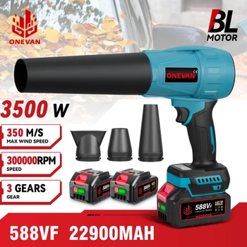 ONEVAN Brushless 3 Ingranaggi Soffiatori Elettrici Turbo 300000RPM Jet Fan Leaf Blower Strumento di Soffiaggio Polvere per Makita 21V Batteria Spille 1