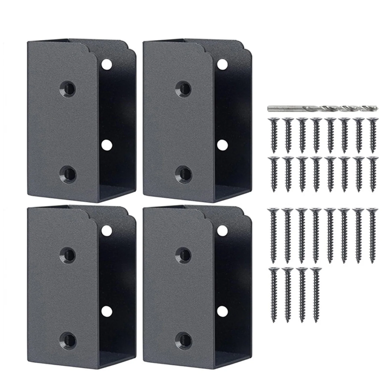 

Hardware StairRailing Bracket 2 Pair Black Brackets Deck Railing For 2\" X 4\" Premium Design Stair Railing Bracket