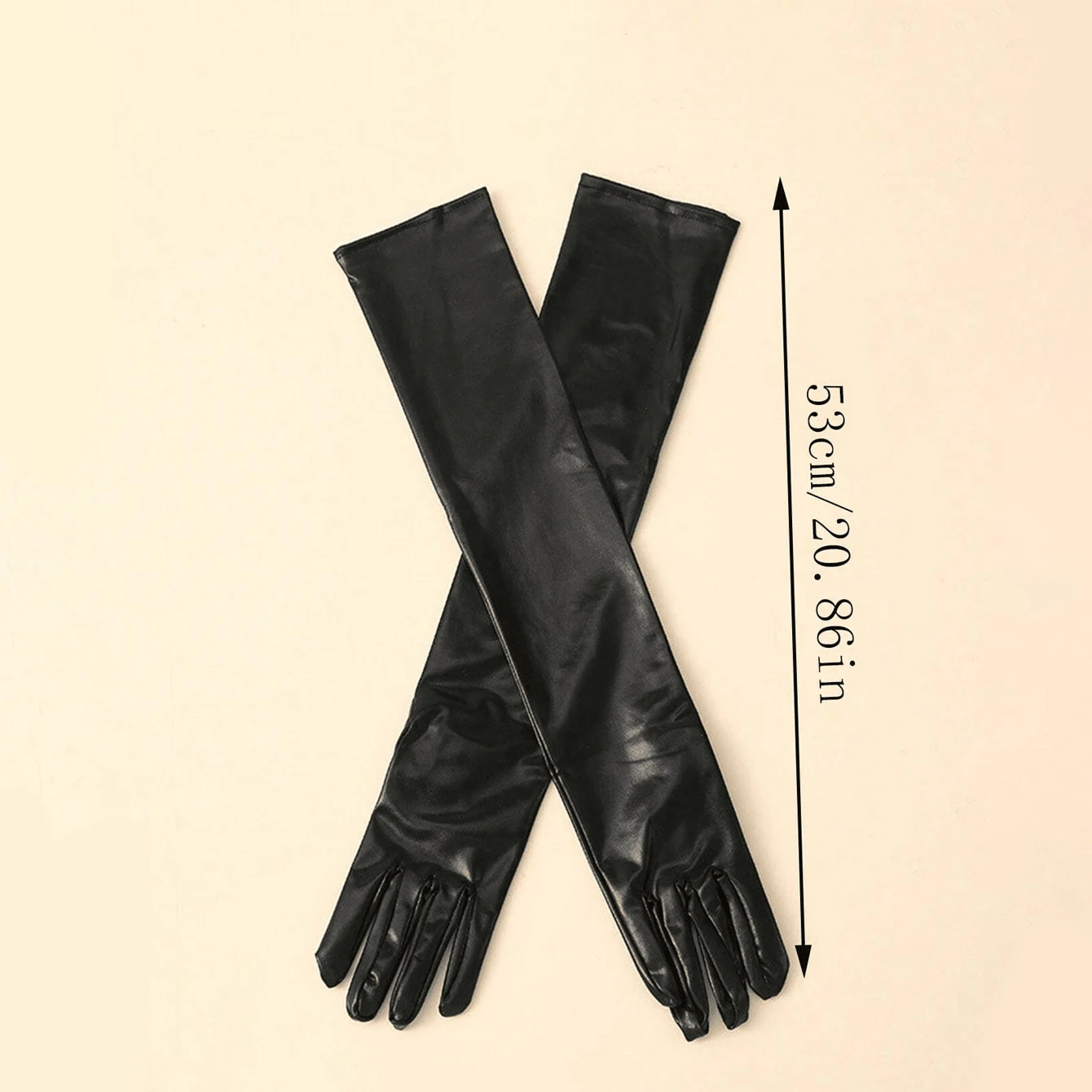 1pair Women Long Gloves Ladies Black Gloves Leather Elbow Length Formal Satin for Costume Party Club gloves