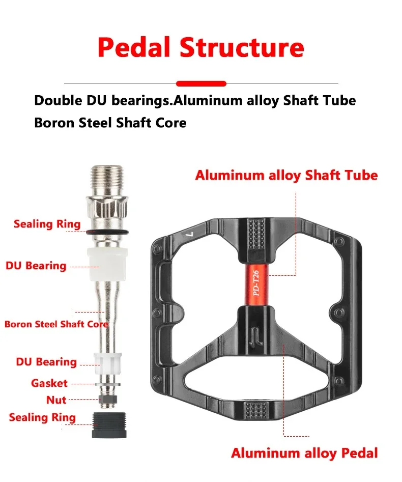 Description Picture 5 of itemPROMEND MTB Bicycle Pedal Anti-Slip DU Bearing Ultra Light High Strength Pedals Wide Platform Pedals Mountain Bike Accessories
