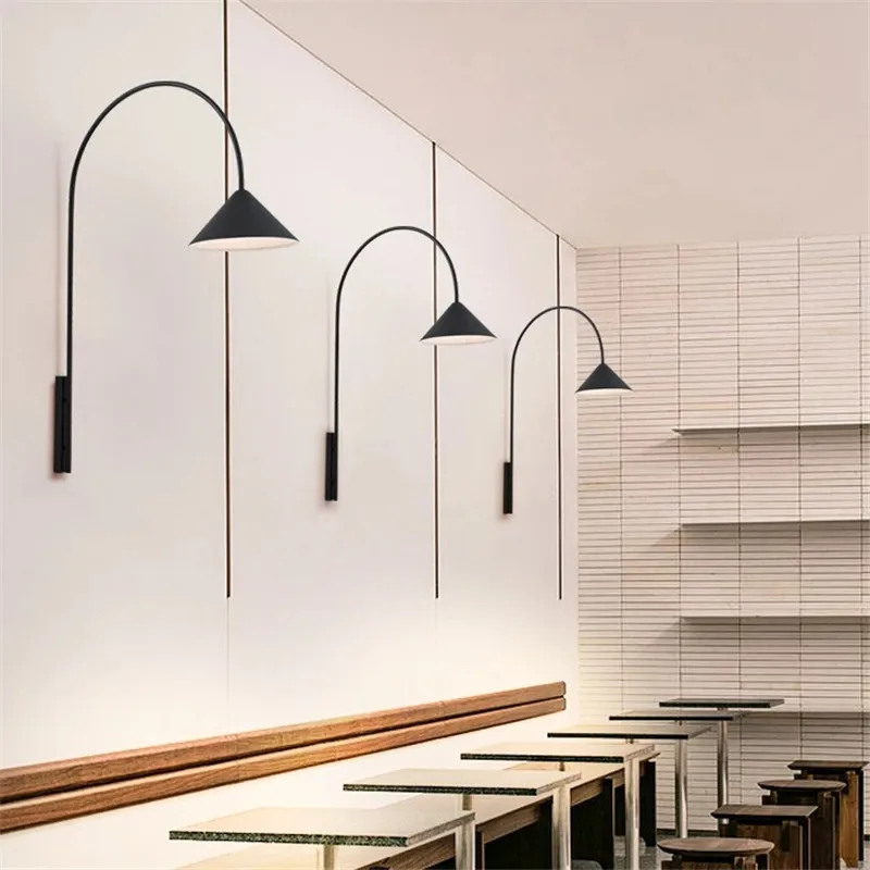 Ozz Wall Lamp Minimalist Long Rod Fishing wall Lamp Creative Background dining lamp Dining Room Living Room Restaurant Arc Light 2