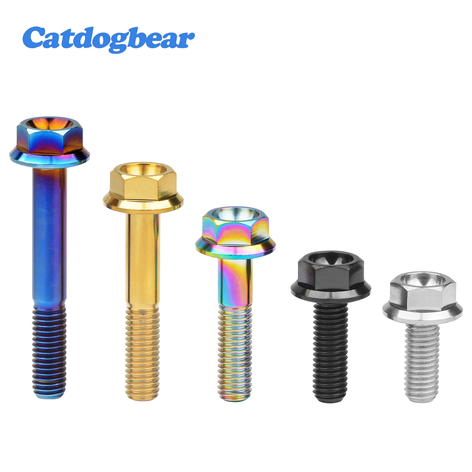 

Catdogbear 4pcs Flange Titanium Bolts M8X15~55mm Flange Head Hex Bolts For Bicycle Motorcycle Screw Parts