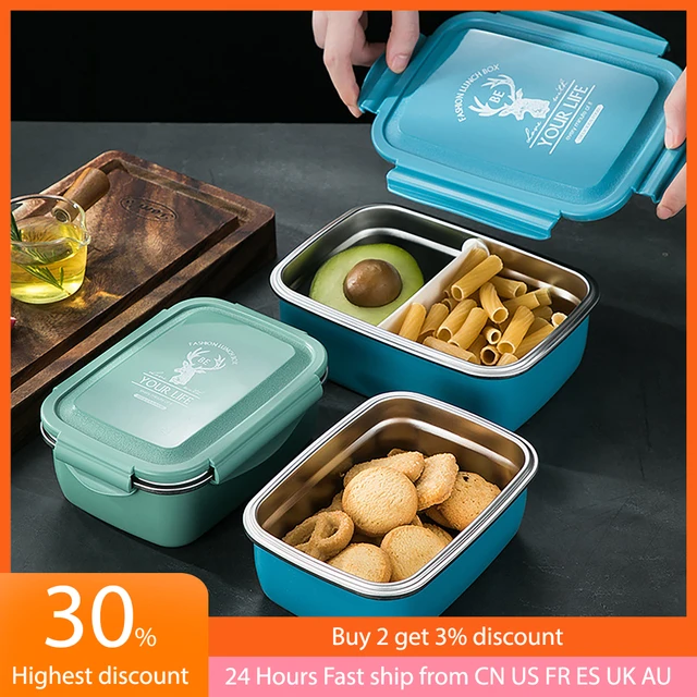 Bento Lunch Box for Adults Kids 5 Compartments, Reusable Leak Proof Meal  Container Microwave & Dishwasher Safe Utensils UK Brand 