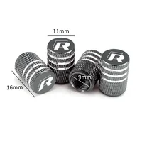 4PCS Car Wheel Tire Valve Caps Tyre Rim Stem Covers for Volkswagen Rline Golf GTI Bora Passat Jetta Beetle Tiguan Scirocco MK6 6