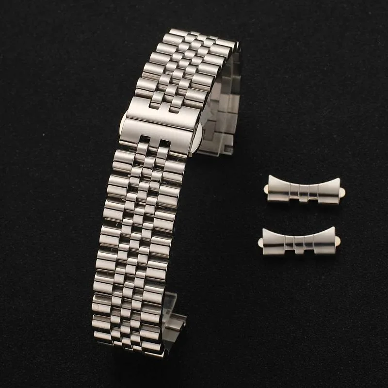 Stainless Steel Solid Watch Band Strap with Hollow Arc Interface