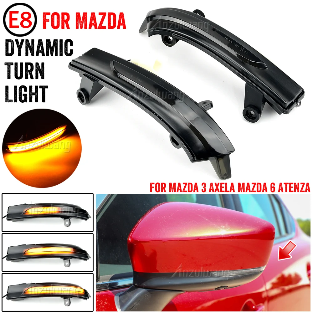 

2Pcs LED Dynamic Turn Signal Rearview Side Mirror Blinker Sequential Light For Mazda 3 Axela 2017 2018 Mazda 6 Atenza 2018