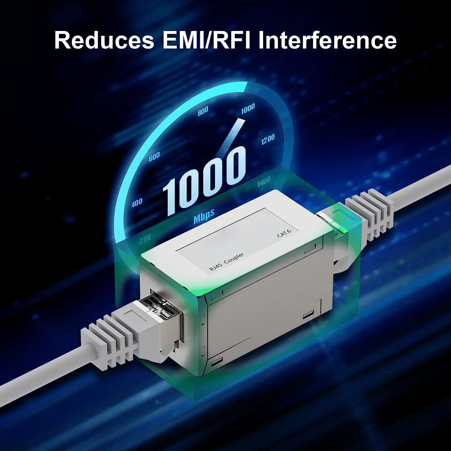 High-Speed RJ45 Ethernet Coupler Extender, Female-to-Female Connector