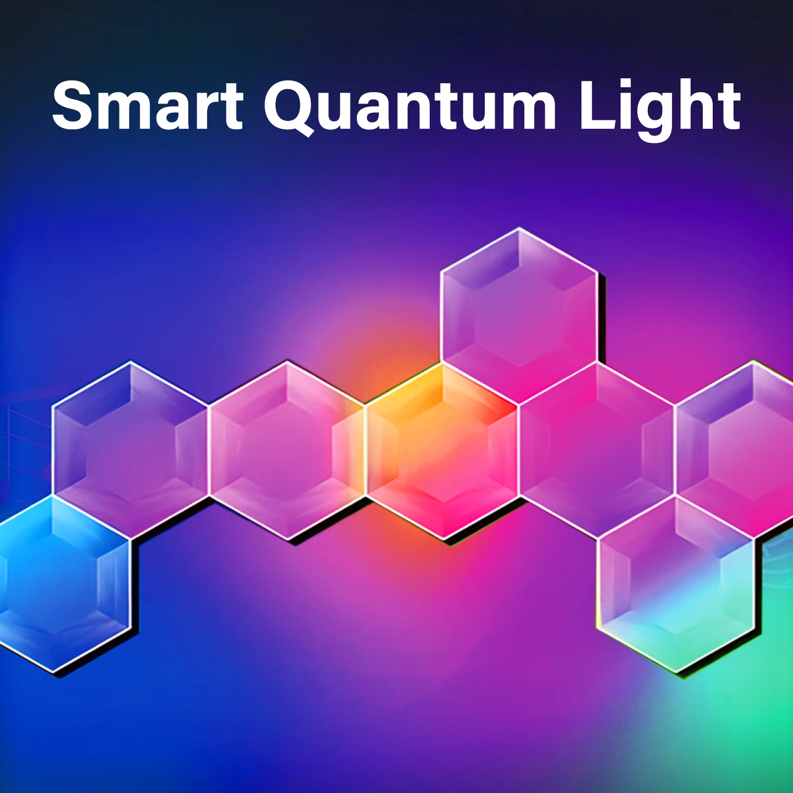 Hexagon LED Panel RGB-IC Smart WIFI Lights Work With Alexa Google Gaming Dream Color Light Music Sync Mood Night Lamp Decoration 5