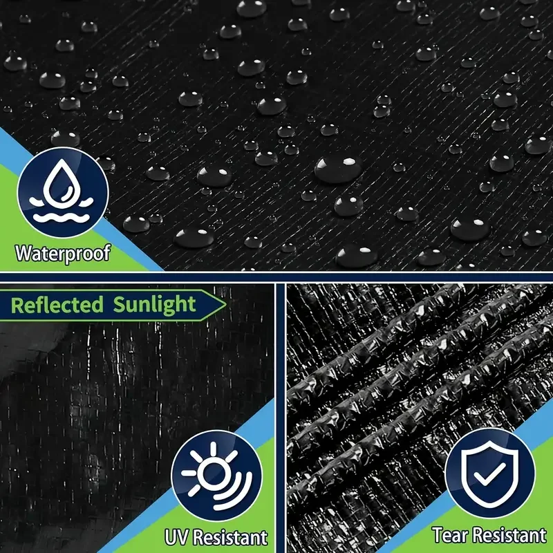 Large Tarp 3x5 4x4 5*5 6 8m*8 10 12 15 20 Waterproof Tarpaulin Camp Rain Cover Canopy Sun Shade Sail Outdoor Awning