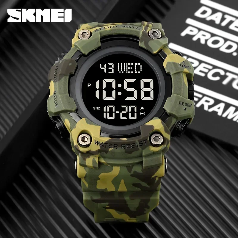 SKMEI 1968 Luxury Digital Stopwatch Military Alarm Clock LED Display Waterproof Wristwatch Sport Watch for Men Reloj Hombre 3