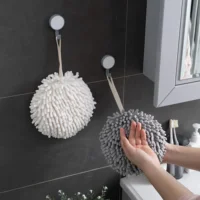 Chenille towel quick drying soft kitchen bathroom hanging ring small towel ball absorbent Microfiber towel 5