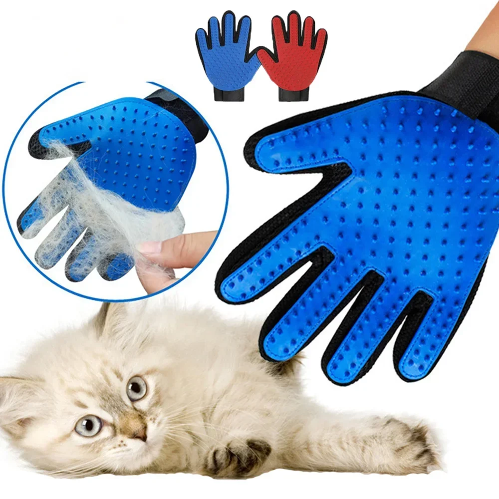 Pet Grooming Gloves Pet Hair Removal Gloves Comb for Dog Grooming Cats and Dog Grooming Products Massage Bath Cleaning Brush Gloves to Bathe Dogs