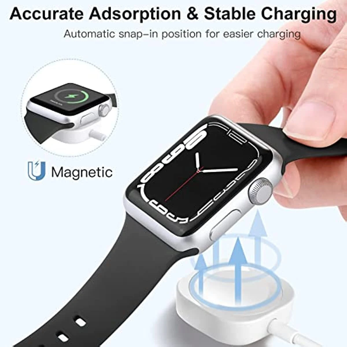 iWatch 8/7/6/5/SE 용 USB 유형 C 자기 무선 충전기 Apple Watch Series Ultra 용 USB C 휴대용 고속 충전 스테이션