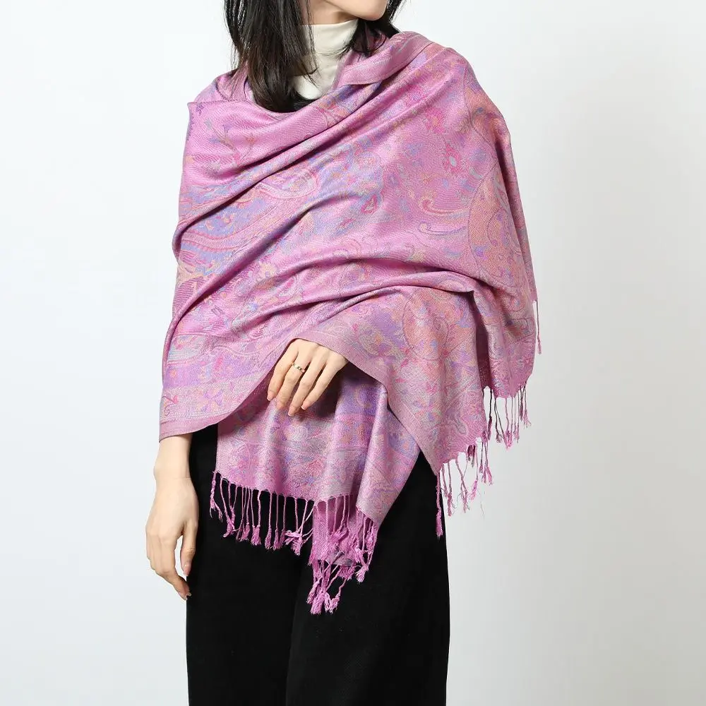 Women Ethnic Autumn Flower Spliced Shawl Scarf main image 1