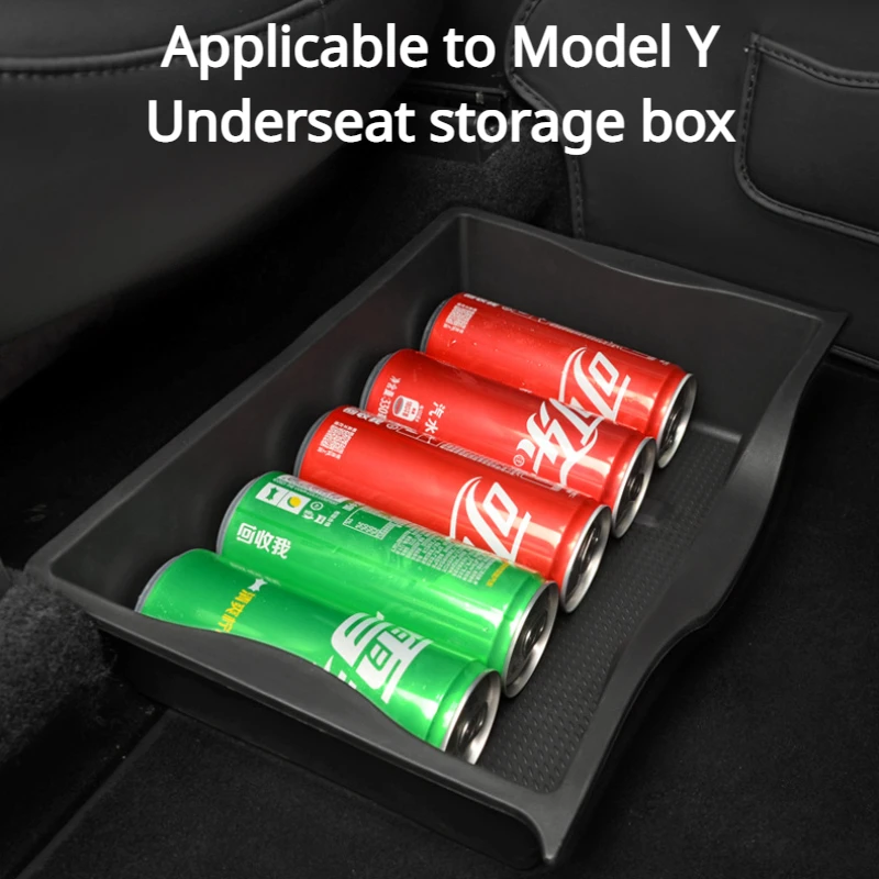 BlackUnderSeatStorageBoxfor2023TeslaModelYTPEDriverPassenger