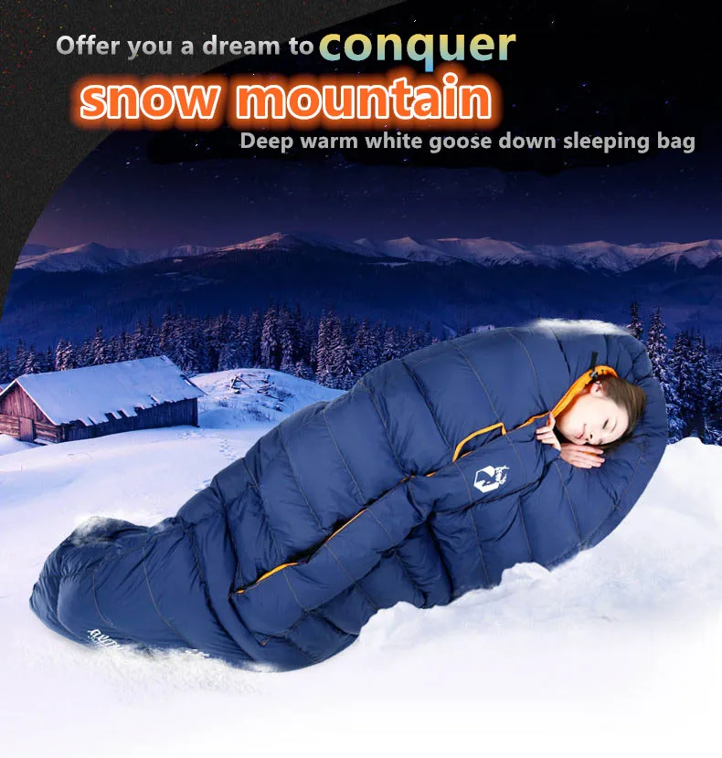 sleeping bags outdoor camping white goose down sleeping bag -40