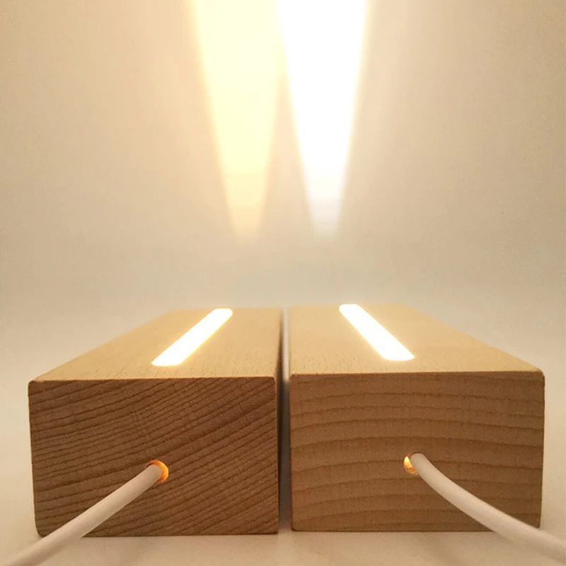 Tanie Prostokąt jednolity buk drewniane oprawa LED dla litera z żywicy