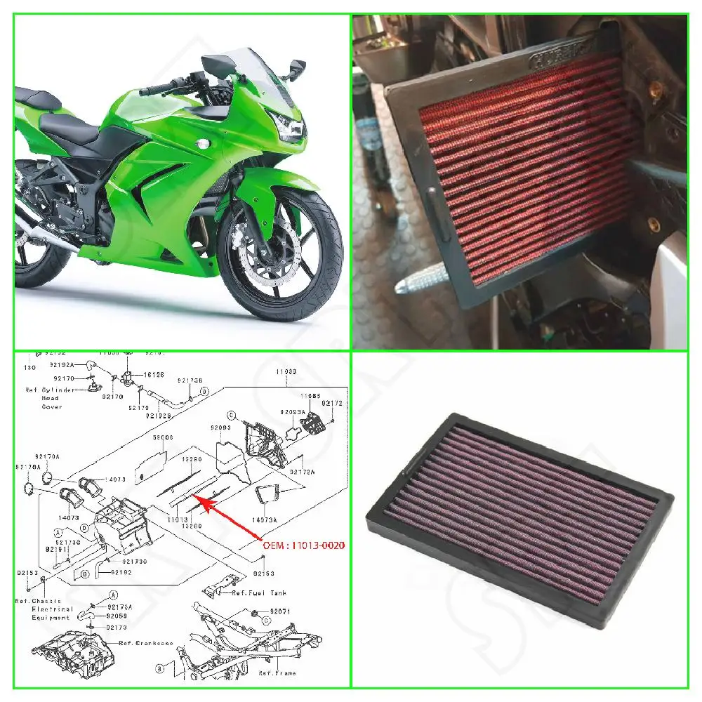 For Kawasaki Ninja 250R EX250 2008 2009 2010 2011 2012 Motorcycle