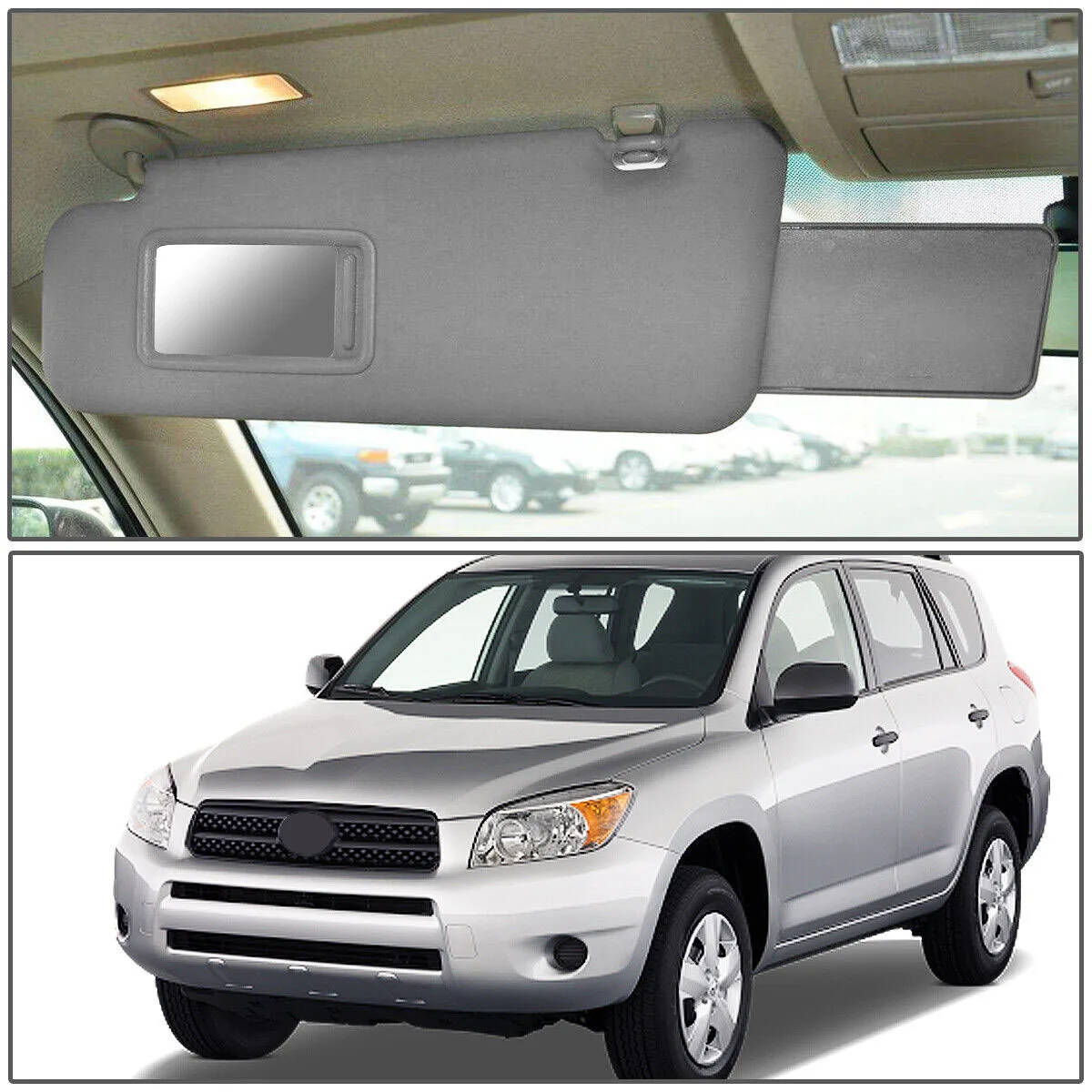 Автомобильный левый правый боковой солнцезащитный козырек для Toyota RAV4 2006 2007 2008 2009 2010 2011 2012 автозапчасти бежевый серый драйвер (art.: 3920bdab577cc) - 3920bdab577cc
