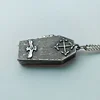 New Steam Punk Retro Gothic Coffin Necklace Bat Cross Coin Necklaces Can Be Opened Fashion Sweater Chain Men Jewelry 5
